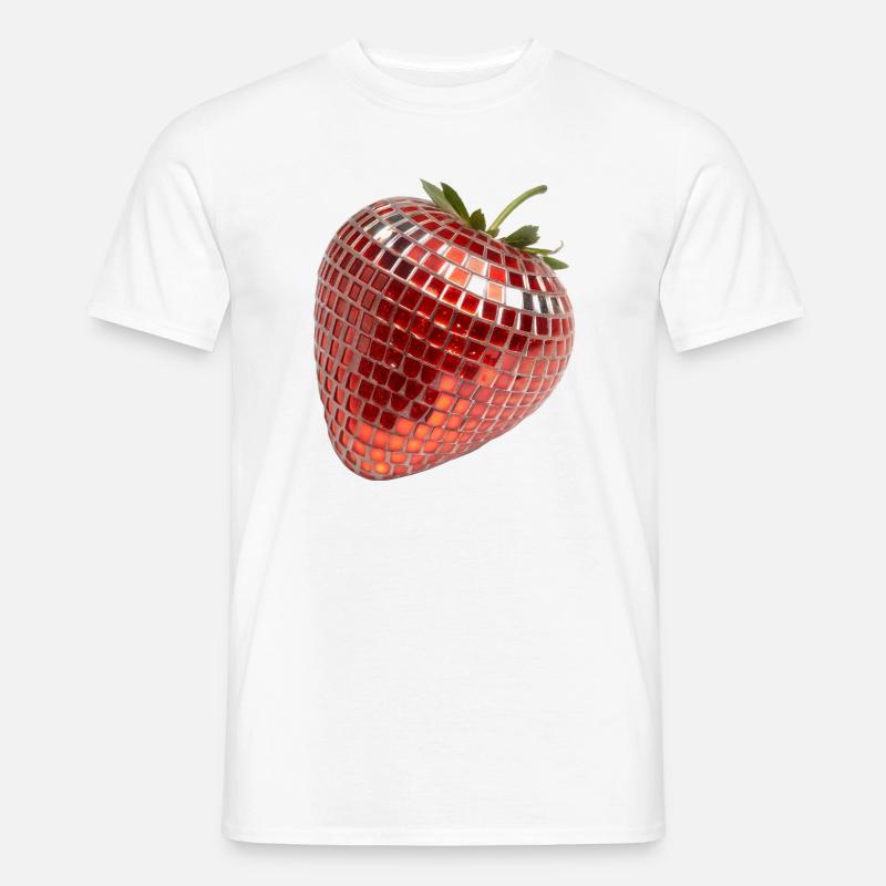 Disco Party Früchte, Erdbeere - Männer T-Shirt - Weiß