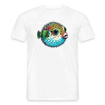 Kugelfisch - Männer T-Shirt - Weiß - Vorne - AI Model Male 178 dark (178cm)