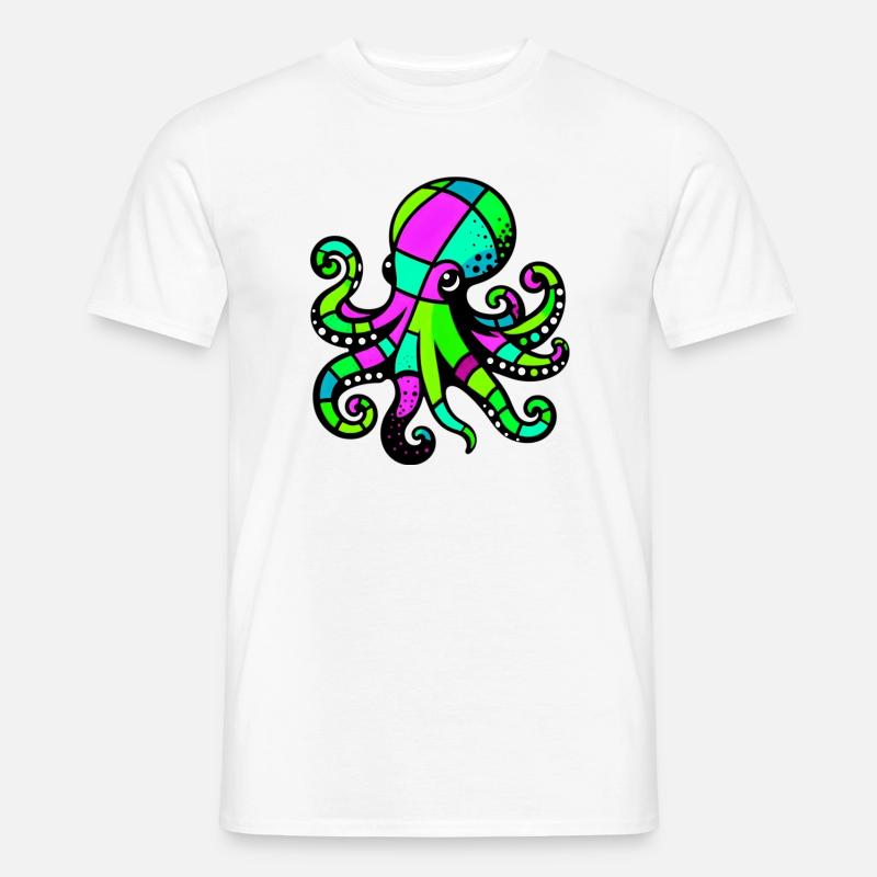Krake - Männer T-Shirt - Weiß