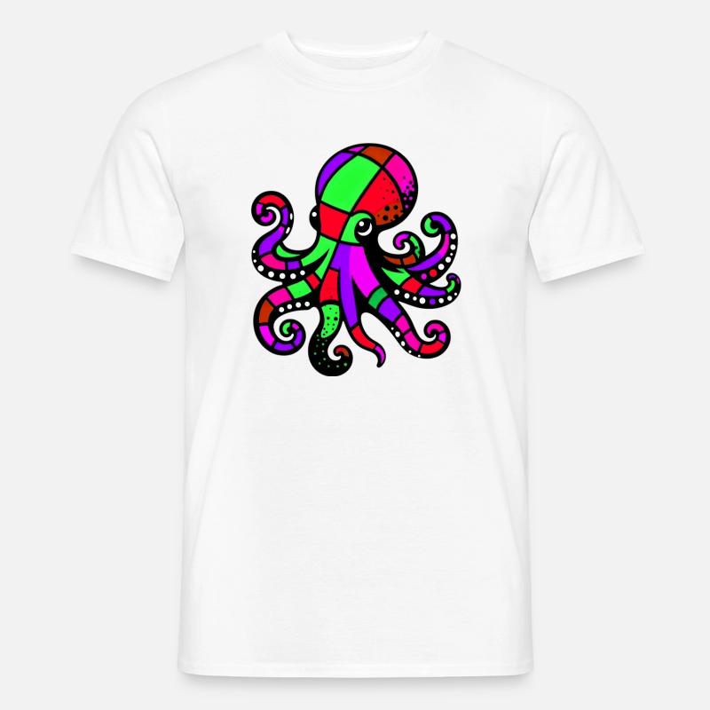 Krake - Männer T-Shirt - Weiß