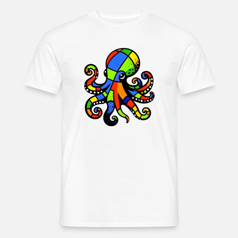 Krake - Männer T-Shirt - Weiß