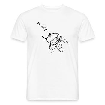new born Daddy and Child New Dad - Men's T-Shirt - white - Front - AI Model Male 178 dark (178cm)