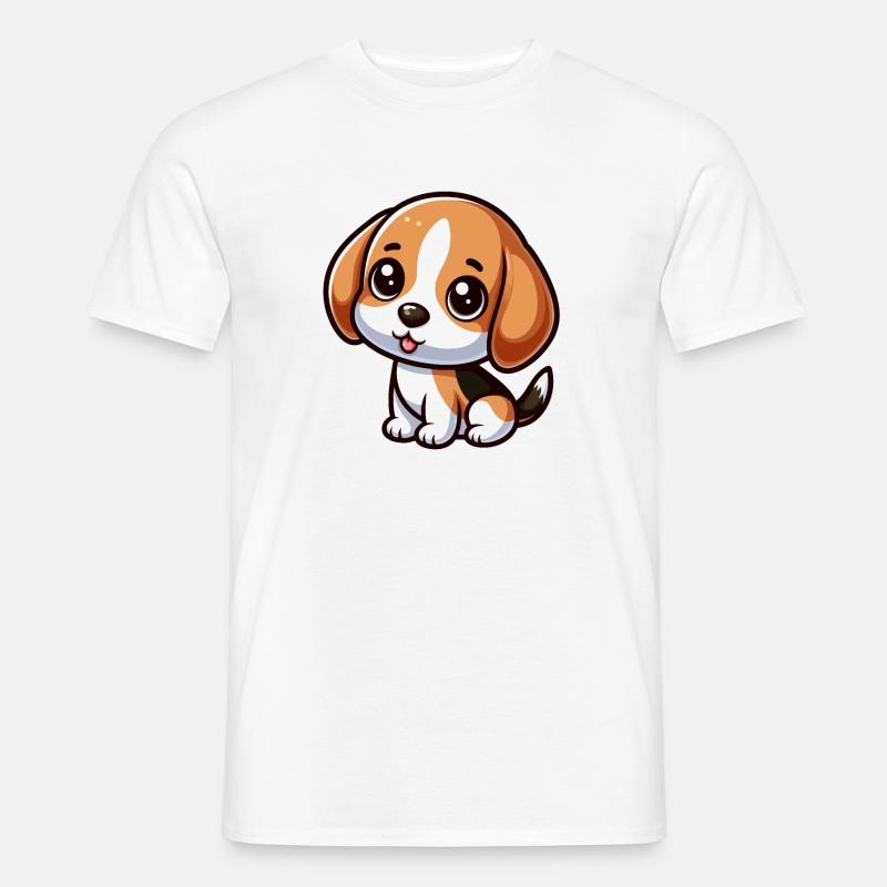 Chibi Beagle Hund - Männer T-Shirt - Weiß