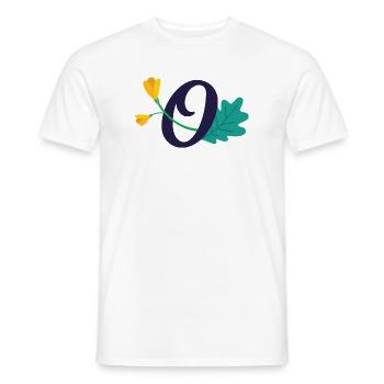 Elegant letter 'O' with flowers - Men's T-Shirt - white - Front - AI Model Male 178 dark (178cm)