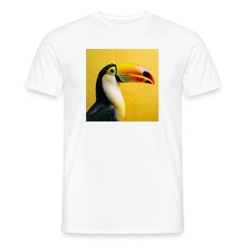 Tukan-Vogel auf tropischen gelben Hintergrundfarben - Männer T-Shirt - Weiß - Vorne - AI Model Male 178 dark (178cm)