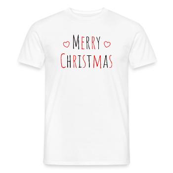 Christmas Merry Christmas heart red black - Men's T-Shirt - white - Front - AI Model Male 178 dark (178cm)