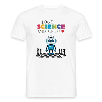 Science and Chess - Men's T-Shirt - white - Front - AI Model Male 178 dark (178cm)