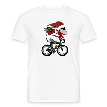 Noël à vélo - T-shirt homme - blanc - Devant - AI Model Male 178 dark (178cm)