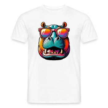 Hippopotamus - Men's T-Shirt - white - Front - AI Model Male 178 dark (178cm)
