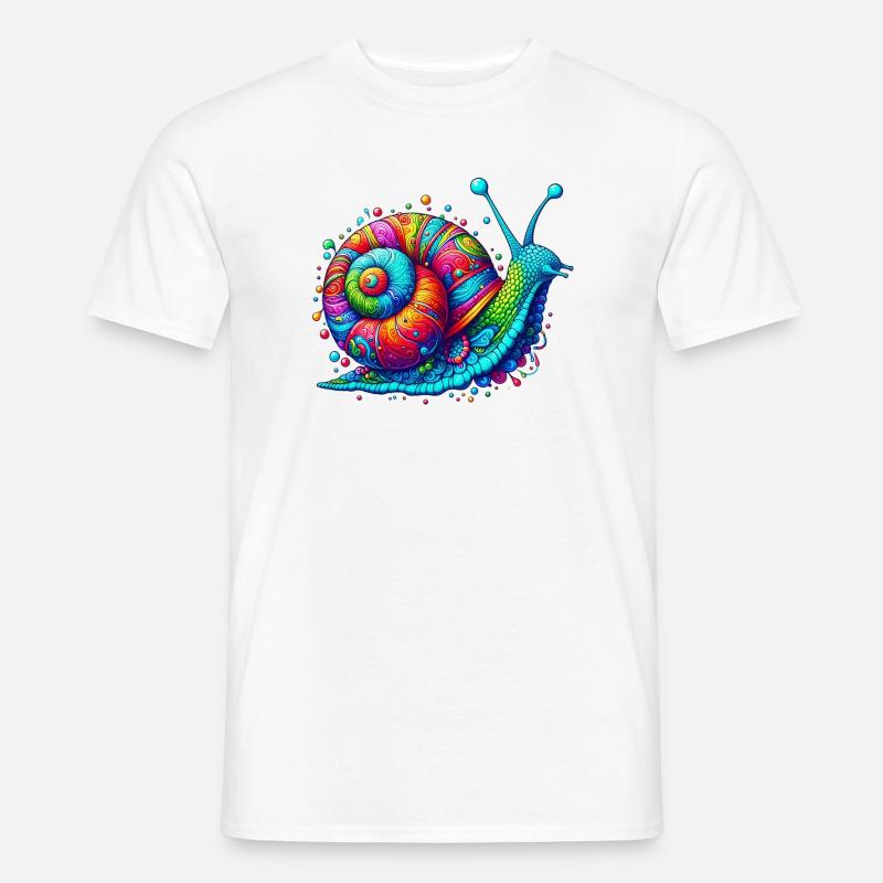 Schnecke - Männer T-Shirt - Weiß