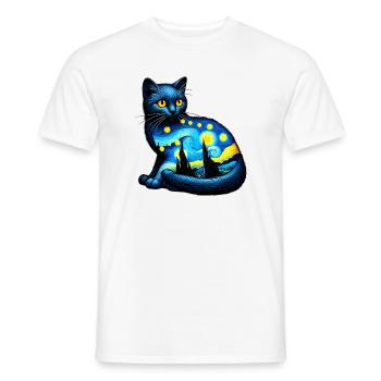 Cat - Men's T-Shirt - white - Front - AI Model Male 178 dark (178cm)