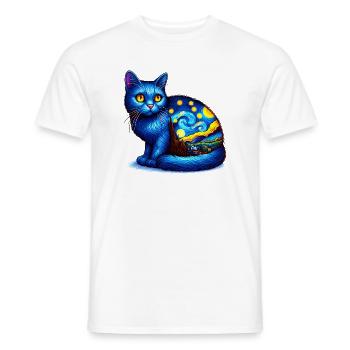 Cat - Men's T-Shirt - white - Front - AI Model Male 178 dark (178cm)