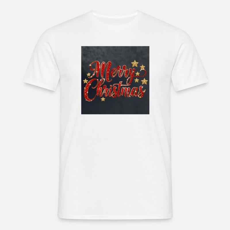 Glitzerndes Merry Christmas Script - Männer T-Shirt - Weiß