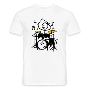 Stickmen-Trommler - Männer T-Shirt - Weiß - Vorne - AI Model Male 178 dark (178cm)