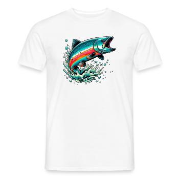 Lachs - Männer T-Shirt - Weiß - Vorne - AI Model Male 178 dark (178cm)
