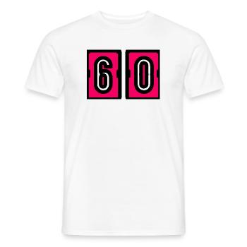 60. 60 ANS. 60e ANNIVERSAIRE. ANNIVERSAIRE 60 ANS. - T-shirt homme - blanc - Devant - AI Model Male 178 dark (178cm)