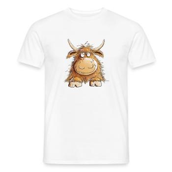 Drôle de bétail écossais Highland Highlanders - T-shirt homme - blanc - Devant - AI Model Male 178 dark (178cm)