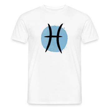 Signe du zodiaque Poissons - T-shirt homme - blanc - Devant - AI Model Male 178 dark (178cm)