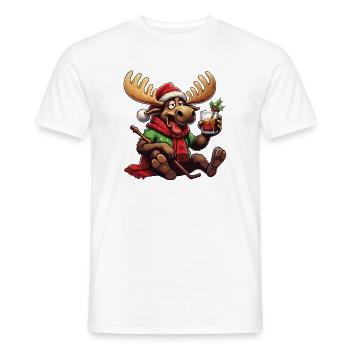 ELK - Christmas - Men's T-Shirt - white - Front - AI Model Male 178 dark (178cm)