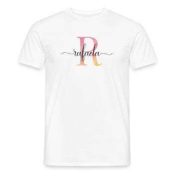 R | Monogramm | Name | Rafaela |Watercolor - Männer T-Shirt - Weiß - Vorne - AI Model Male 178 dark (178cm)