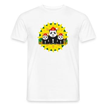 Liebe Panda Familie mit Weihnachtsmützen. - Männer T-Shirt - Weiß - Vorne - AI Model Male 178 dark (178cm)