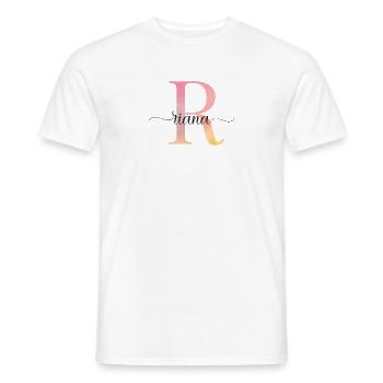 L | Monogramme | Nom | Riana |Aquarelle - T-shirt homme - blanc - Devant - AI Model Male 178 dark (178cm)