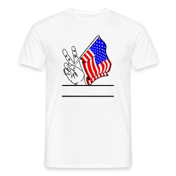 Flagge USA transparentes Peace-Zeichen Textraum - Männer T-Shirt - Weiß - Vorne - AI Model Male 178 dark (178cm)