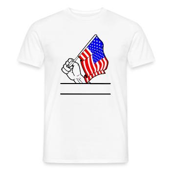 Flagge USA transparenter Fausttextraum - Männer T-Shirt - Weiß - Vorne - AI Model Male 178 dark (178cm)
