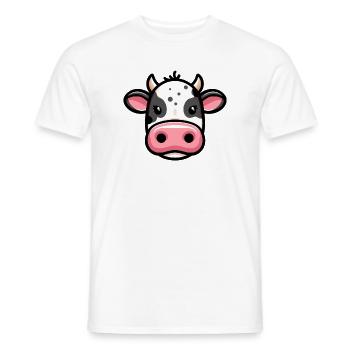 Mucca - T-shirt uomo - bianco - Fronte - AI Model Male 178 dark (178cm)