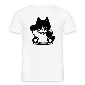 Tuxedo Cat - Männer T-Shirt - Weiß - Vorne - AI Model Male 178 dark (178cm)