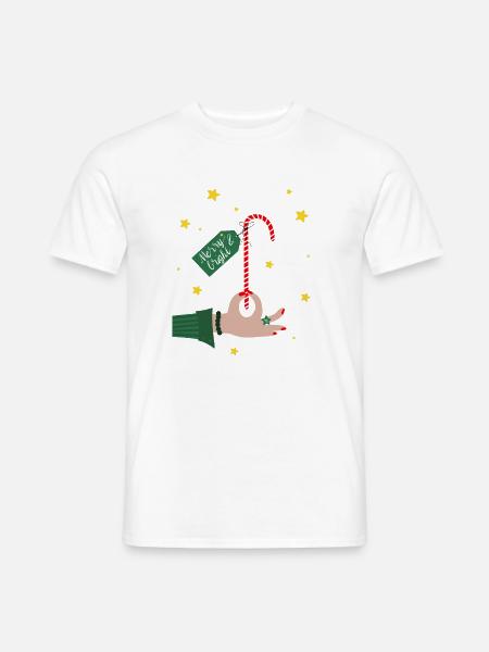 Merry and bright - Weihnachtsgeschenk Zuckerstange - Männer T-Shirt - Weiß