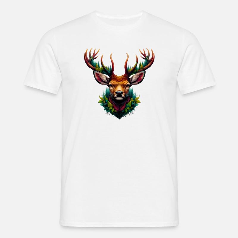 Hirsch - Männer T-Shirt - Weiß