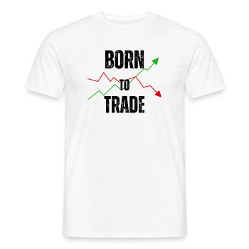 BORN TO TRADE - Männer T-Shirt - Weiß - Vorne - AI Model Male 178 dark (178cm)