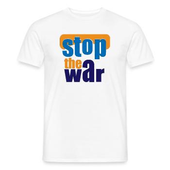 Stop the wars - Men's T-Shirt - white - Front - AI Model Male 178 dark (178cm)