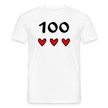 100. 100 YEARS. 100th ANNIVERSARY. BIRTHDAY 100 - Men's T-Shirt - white - Front - AI Model Male 178 dark (178cm)