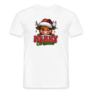 Weihnachtskuh mit Santa Hut - Männer T-Shirt - Weiß - Vorne - AI Model Male 178 dark (178cm)