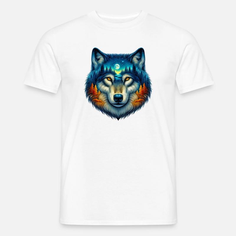 Wolf - Männer T-Shirt - Weiß