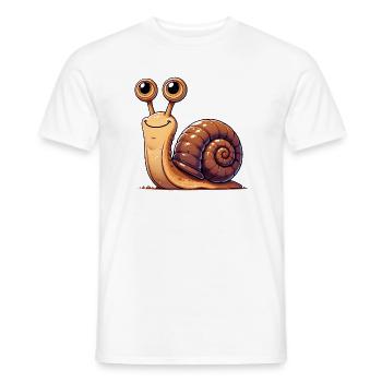 Schnecke - Männer T-Shirt - Weiß - Vorne - AI Model Male 178 dark (178cm)