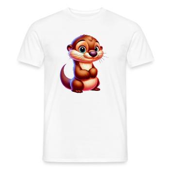 Loutre - T-shirt homme - blanc - Devant - AI Model Male 178 dark (178cm)