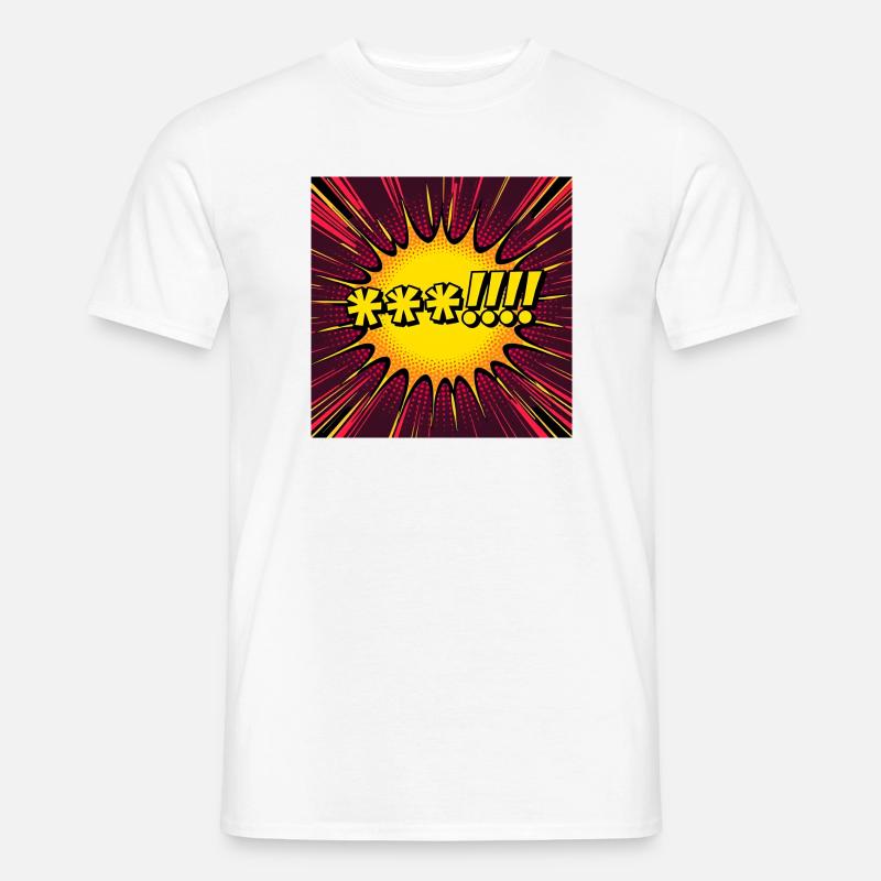 Comic Explosion Gelb-Pop - Männer T-Shirt - Weiß