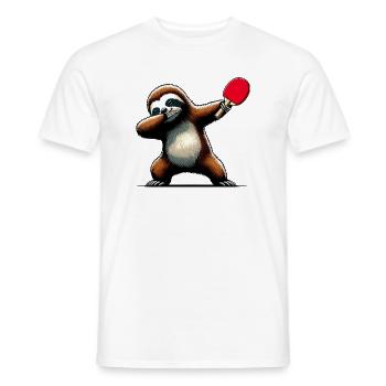 Dabbing Faultier Tischtennisschläger Ping Pong - Männer T-Shirt - Weiß - Vorne - AI Model Male 178 dark (178cm)