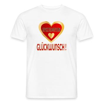 GLÜCKWUNSCH ERZIEHERIN HERZ - Männer T-Shirt - Weiß - Vorne - AI Model Male 178 dark (178cm)