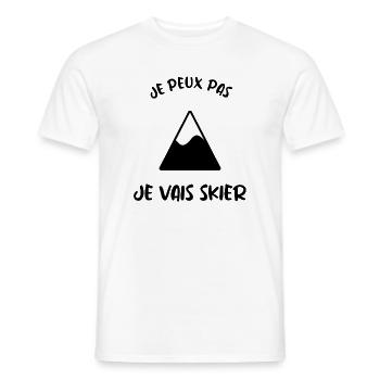 ICH KANN NICHT. SKI. SKI. SCHLÄGER. SCHNEE. SNOWBOARDEN - Männer T-Shirt - Weiß - Vorne - AI Model Male 178 dark (178cm)