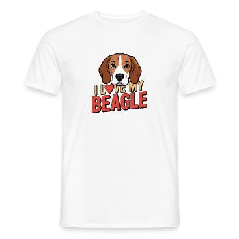 I Love My Beagle - Dog Fan Dog Lover Dog - Men's T-Shirt - white - Front - AI Model Male 178 dark (178cm)