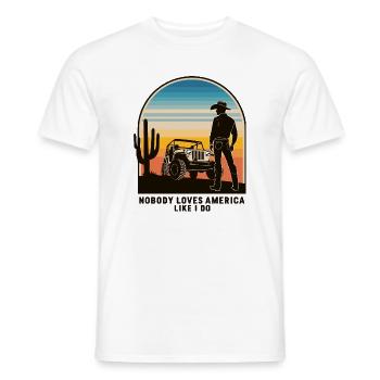 Cowboy - Men's T-Shirt - white - Front - AI Model Male 178 dark (178cm)
