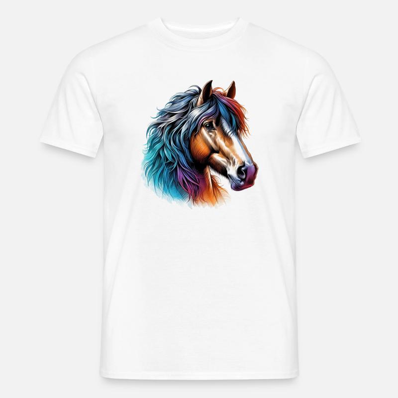Pferd - Männer T-Shirt - Weiß