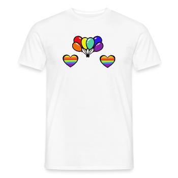 LGBT Gay Pride Balloons Heart - Men's T-Shirt - white - Front - AI Model Male 178 dark (178cm)