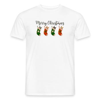Merry Christmas - Cats for Christmas - Men's T-Shirt - white - Front - AI Model Male 178 dark (178cm)