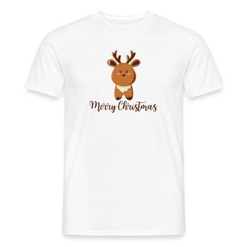 Renne pour Noël - Joyeux Noël - T-shirt homme - blanc - Devant - AI Model Male 178 dark (178cm)