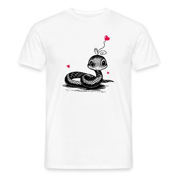 Snake with Heart Balloon - Heartful Creatures - Men's T-Shirt - white - Front - AI Model Male 178 dark (178cm)